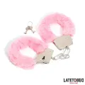 Fellbesetzte Metallfessel Rosa von Latetobed BDSM Line