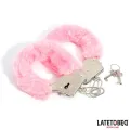 Fellbesetzte Metallfessel Rosa von Latetobed BDSM Line