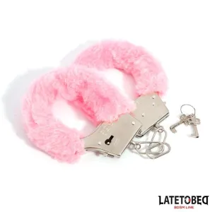 Fellbesetzte Metallfessel Rosa von Latetobed BDSM Line