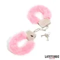 Fellbesetzte Metallfessel Rosa von Latetobed BDSM Line