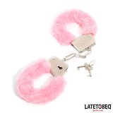 Fellbesetzte Metallfessel Rosa von Latetobed BDSM Line | Fesselliebe.de