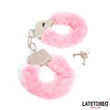 Fellbesetzte Metallfessel Rosa von Latetobed BDSM Line | Fesselliebe.de