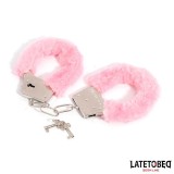 Fellbesetzte Metallfessel Rosa von Latetobed BDSM Line | Fesselliebe.de