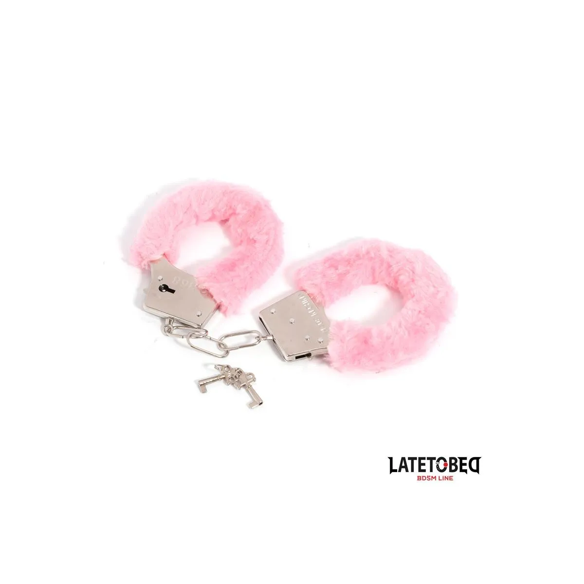 Fellbesetzte Metallfessel Rosa von Latetobed BDSM Line | Fesselliebe.de
