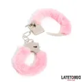 Fellbesetzte Metallfessel Rosa von Latetobed BDSM Line