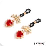 Nippelklemmen mit Edelstein-Anhänger von Latetobed BDSM Line | Fesselliebe.de