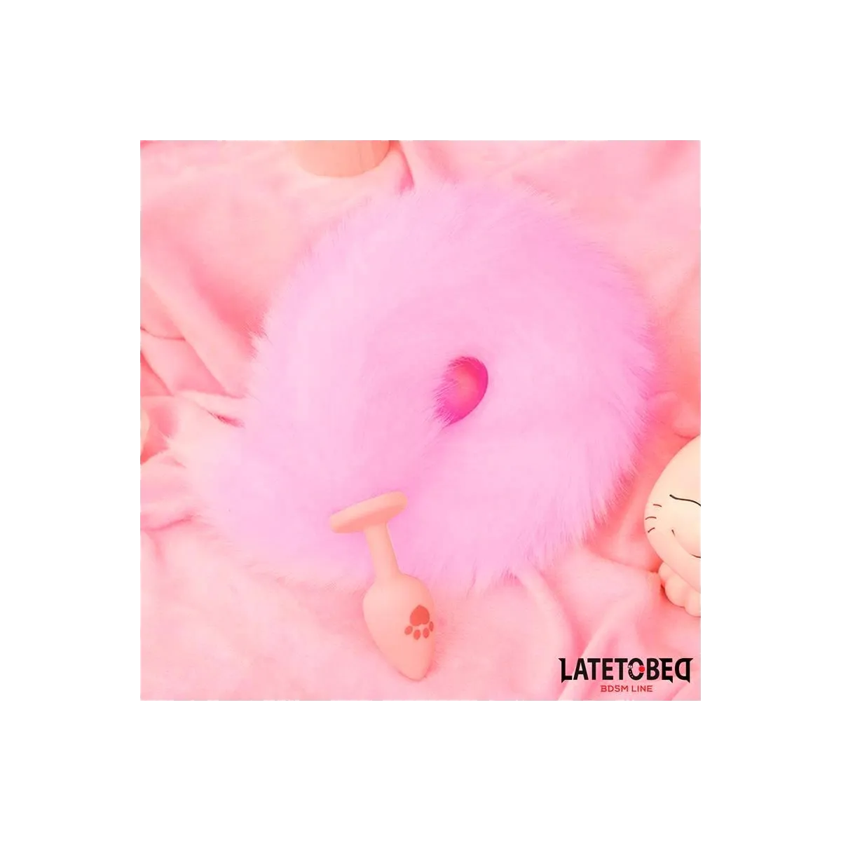 Rosa Silikon-Analplug mit Fuchsschwanz Rosa von Latetobed BDSM Line | Fesselliebe.de