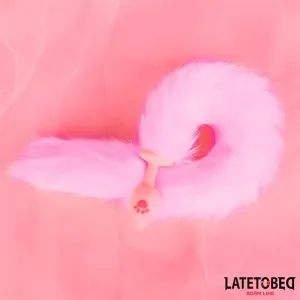 Rosa Silikon-Analplug mit Fuchsschwanz Rosa von Latetobed BDSM Line