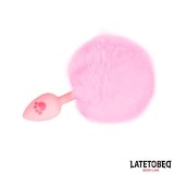 Rosa Silikon-Analplug mit Pompon Rosa von Latetobed BDSM Line | Fesselliebe.de
