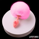 Rosa Silikon-Analplug mit Pompon Rosa von Latetobed BDSM Line | Fesselliebe.de