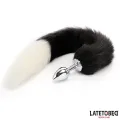 Analplug mit Fuchsschwanz Schwarz-Weiss 40 cm von Latetobed BDSM Line
