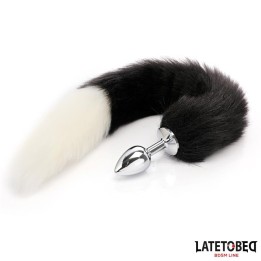 Analplug mit Fuchsschwanz Schwarz-Weiss 40 cm von Latetobed BDSM Line | Fesselliebe.de