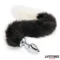 Analplug mit Fuchsschwanz Schwarz-Weiss 40 cm von Latetobed BDSM Line