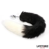 Analplug mit Fuchsschwanz Schwarz-Weiss 40 cm von Latetobed BDSM Line | Fesselliebe.de