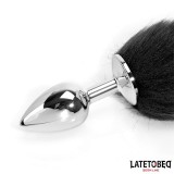 Analplug mit Fuchsschwanz Schwarz-Weiss 40 cm von Latetobed BDSM Line | Fesselliebe.de