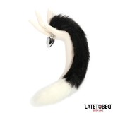 Analplug mit Fuchsschwanz Schwarz-Weiss 40 cm von Latetobed BDSM Line | Fesselliebe.de