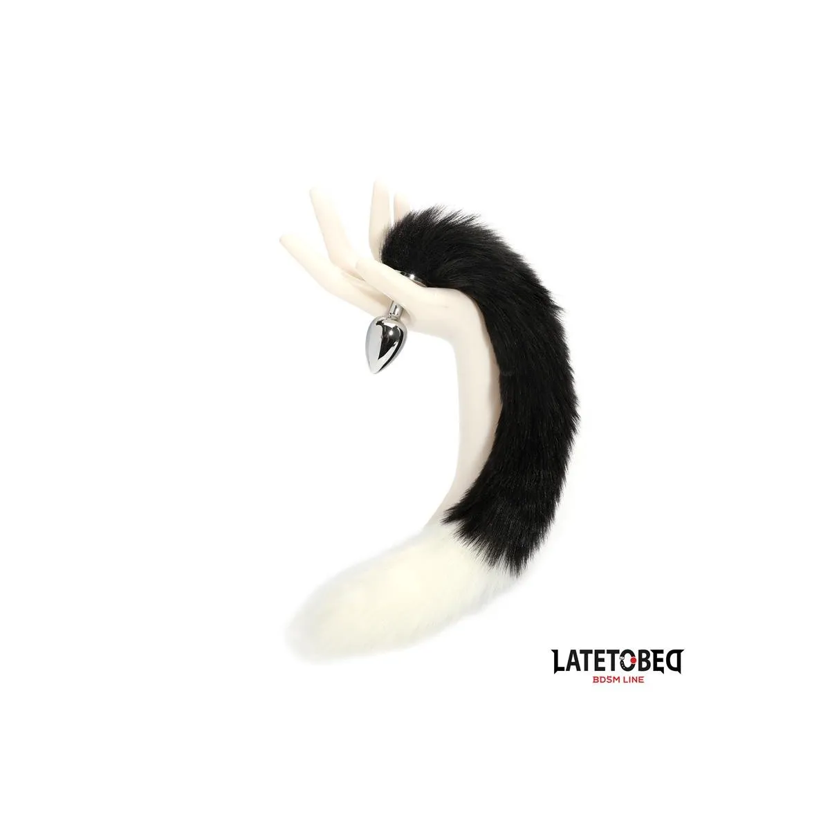 Analplug mit Fuchsschwanz Schwarz-Weiss 40 cm von Latetobed BDSM Line | Fesselliebe.de
