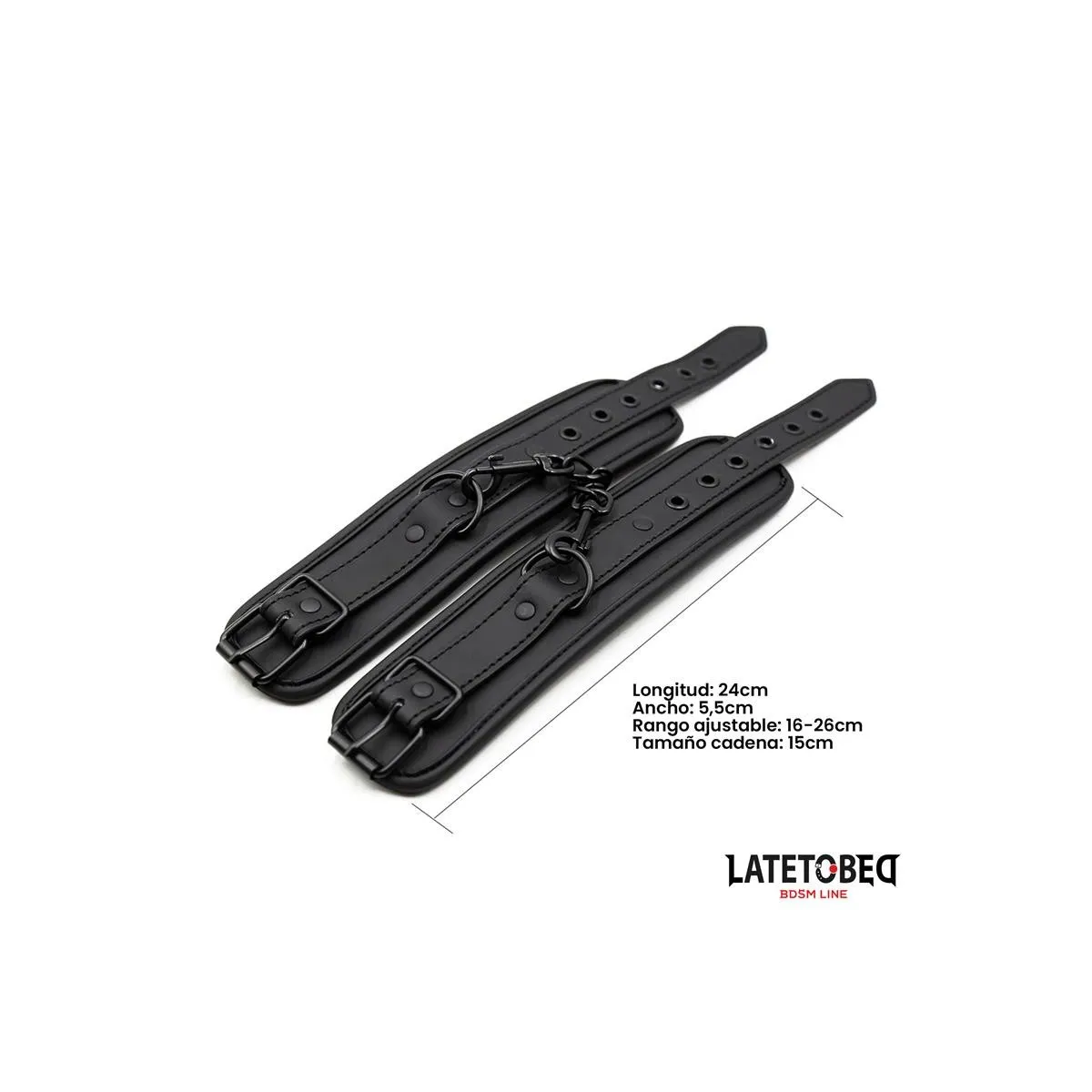 Einfarbige Schwarze Handfessel von Latetobed BDSM Line | Fesselliebe.de