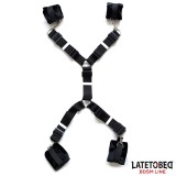 Bettfessel-Set mit Verstellbaren und Abnehmbaren Manschetten von Latetobed BDSM Line | Fesselliebe.de