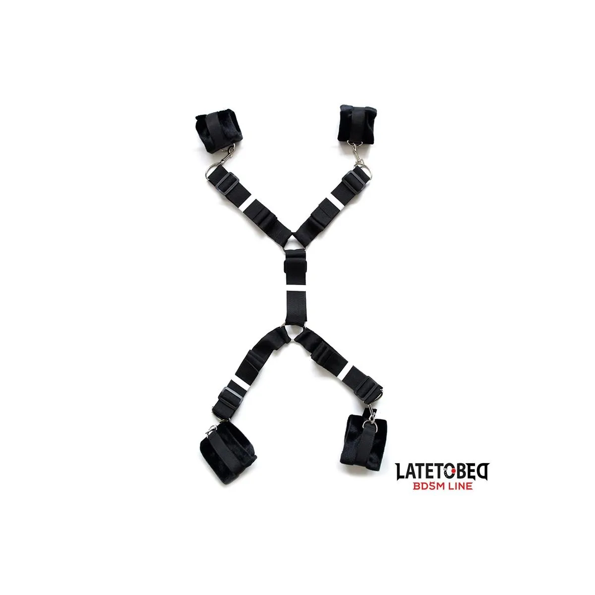 Bettfessel-Set mit Verstellbaren und Abnehmbaren Manschetten von Latetobed BDSM Line | Fesselliebe.de