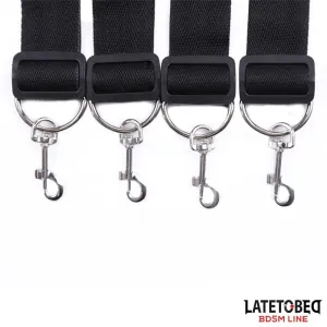Bettfessel-Set mit Verstellbaren und Abnehmbaren Manschetten von Latetobed BDSM Line