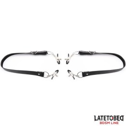Bein-Bondage-Gurt mit Klitorisklemmen von Latetobed BDSM Line | Fesselliebe.de