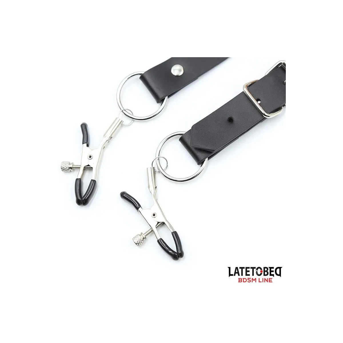 Bein-Bondage-Gurt mit Klitorisklemmen von Latetobed BDSM Line | Fesselliebe.de