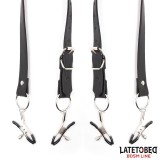 Bein-Bondage-Gurt mit Klitorisklemmen von Latetobed BDSM Line | Fesselliebe.de