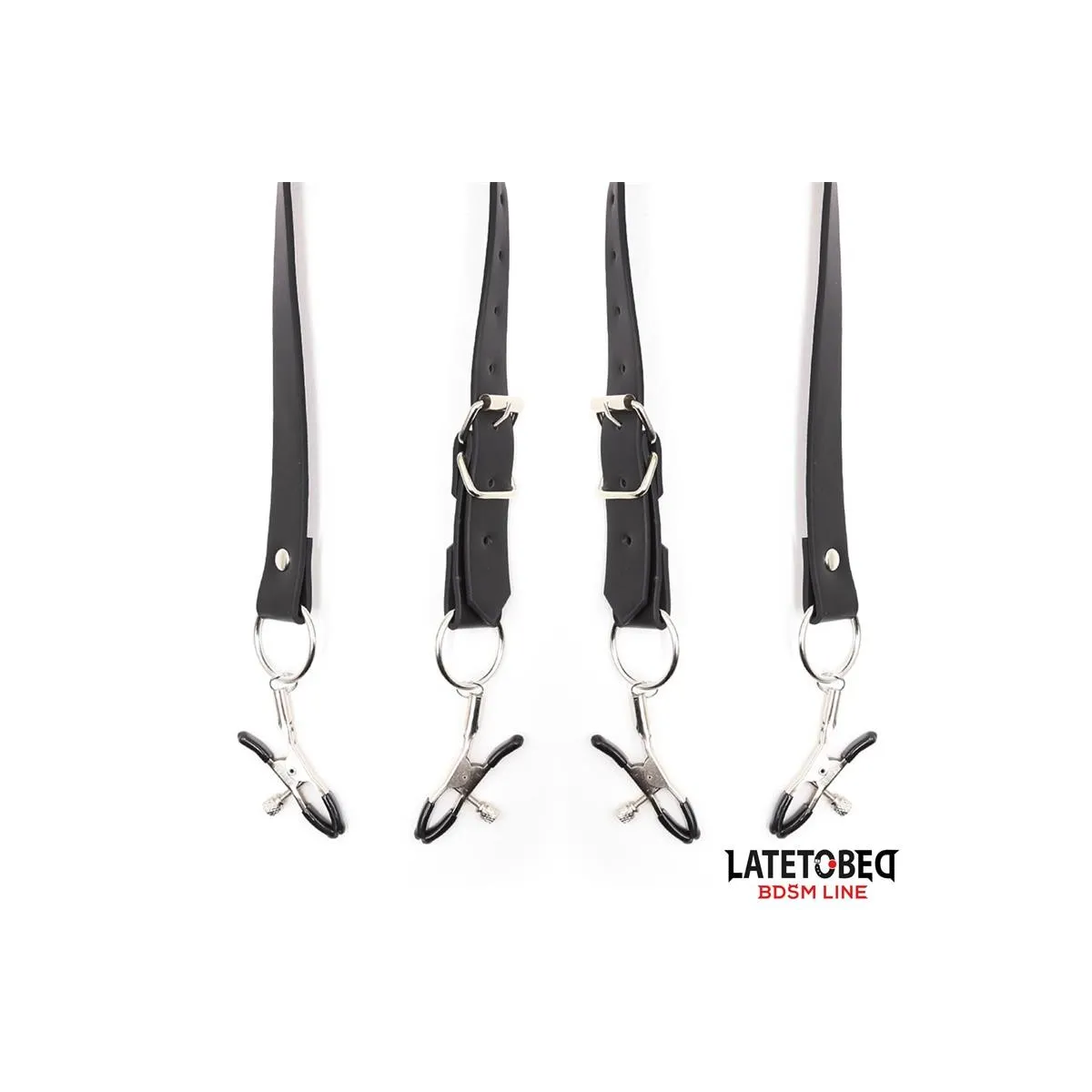 Bein-Bondage-Gurt mit Klitorisklemmen von Latetobed BDSM Line | Fesselliebe.de