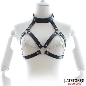 Bondage-Gurtzeug mit Offenen Cups und Ketten von Latetobed BDSM Line