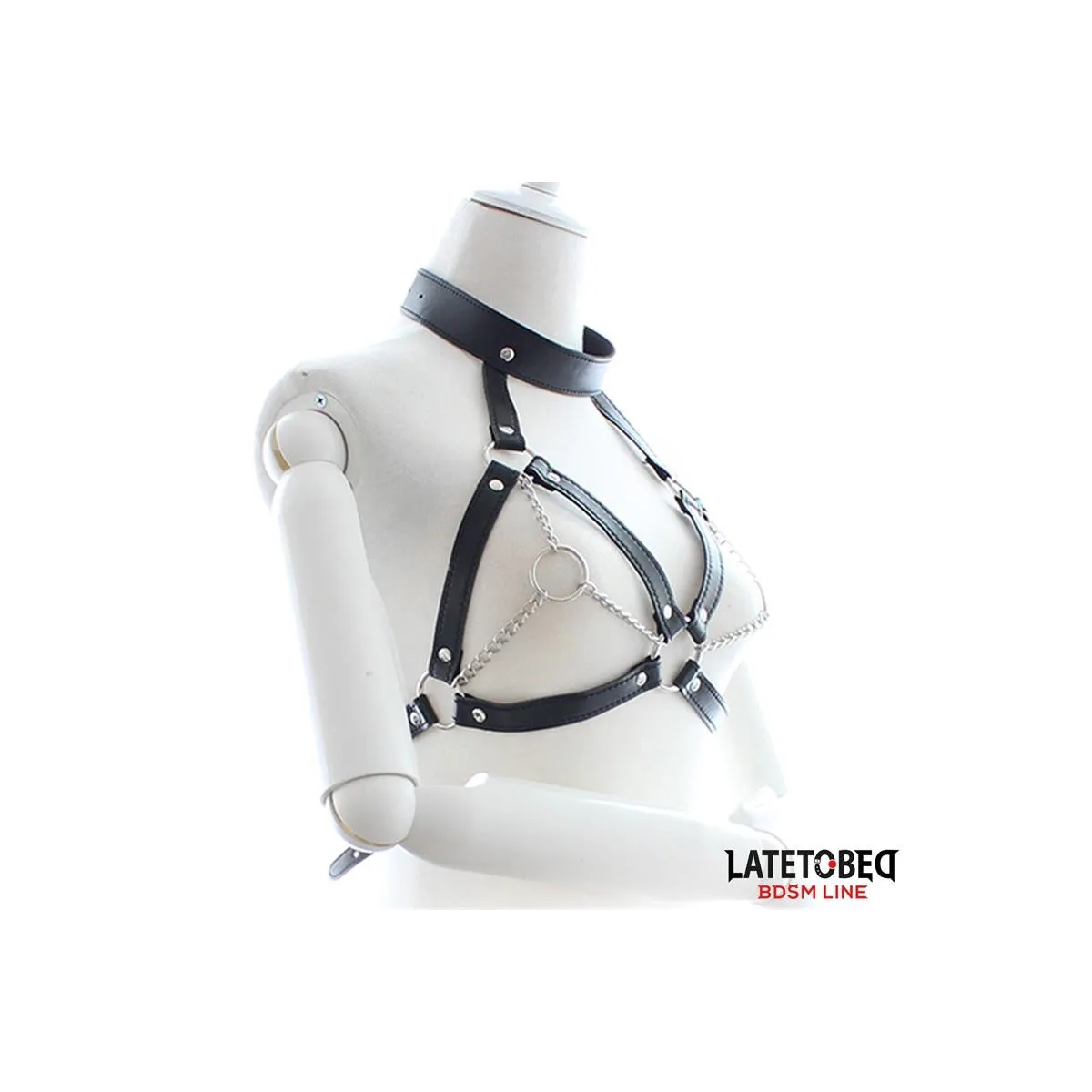Bondage-Gurtzeug mit Offenen Cups und Ketten von Latetobed BDSM Line | Fesselliebe.de