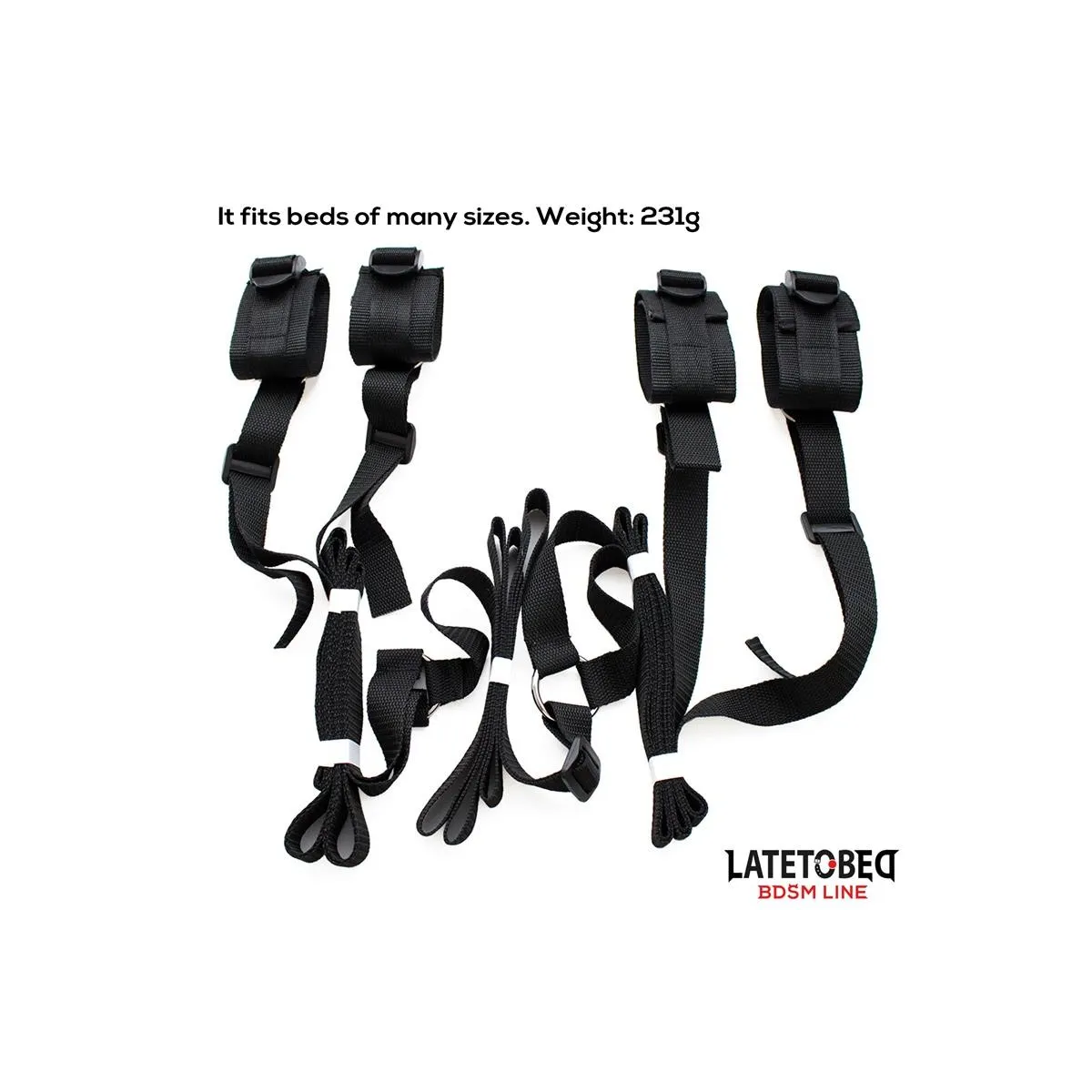 Nylon-Bondage-Fesselsystem für Das Bett (OHNE Haken) von Latetobed BDSM Line | Fesselliebe.de