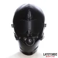 Sklavenhaube mit Augenmaske Atmungsaktiver Knebelball und Verstellbarer Mund von Latetobed BDSM Line
