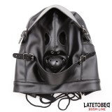 Sklavenhaube mit Augenmaske Atmungsaktiver Knebelball und Verstellbarer Mund von Latetobed BDSM Line | Fesselliebe.de