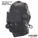 Sklavenhaube mit Augenmaske Atmungsaktiver Knebelball und Verstellbarer Mund von Latetobed BDSM Line | Fesselliebe.de