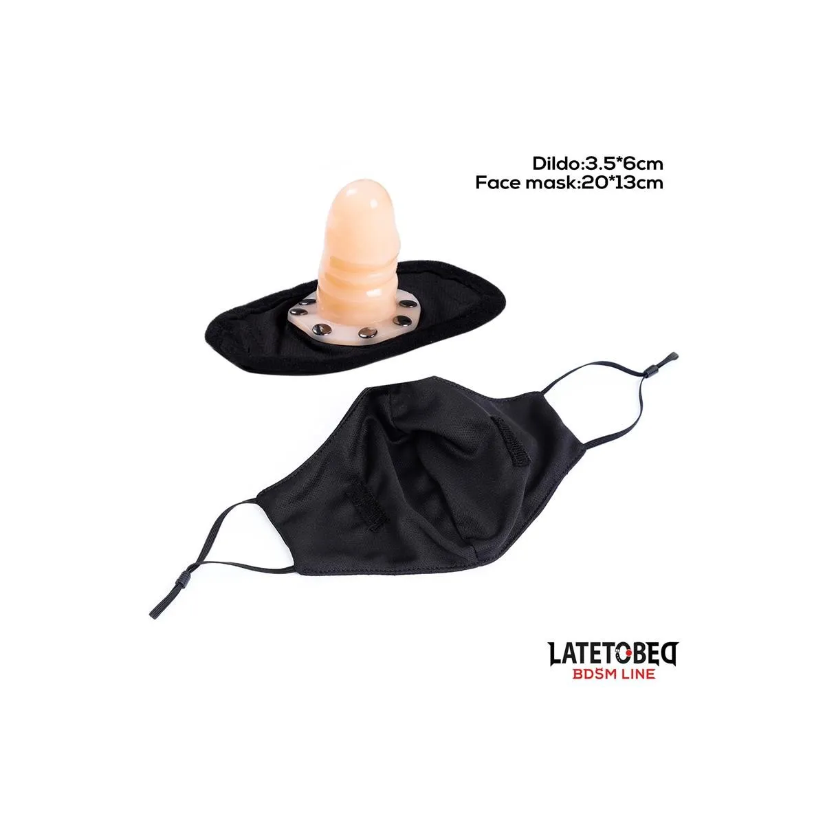 Gesichtsmaske mit 6 cm Abnehmbarem Dildo von Latetobed BDSM Line | Fesselliebe.de