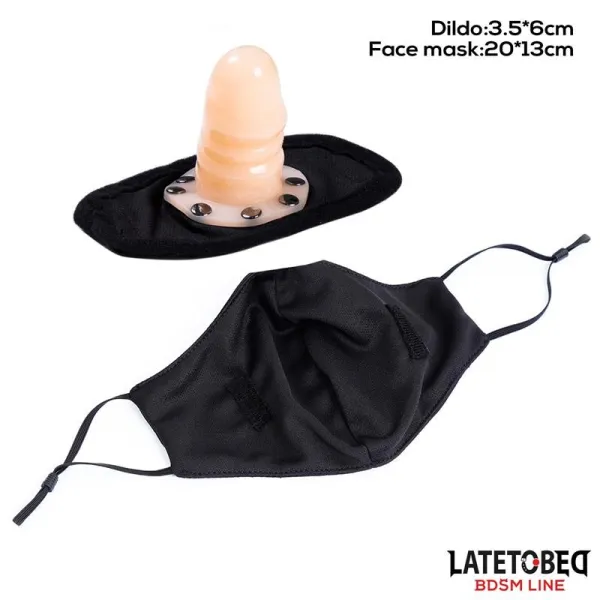 Gesichtsmaske mit 6 cm Abnehmbarem Dildo von Latetobed BDSM Line | Fesselliebe.de