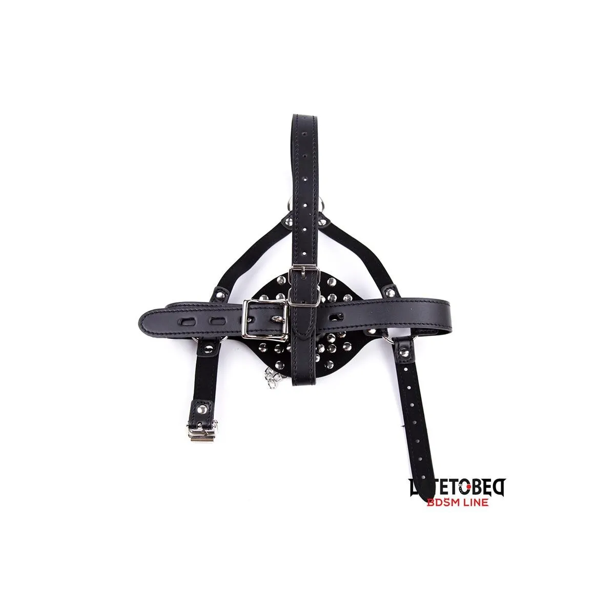Gesichtsgeschirr mit Toilettendeckel-Knebel, Verstellbar von Latetobed BDSM Line | Fesselliebe.de