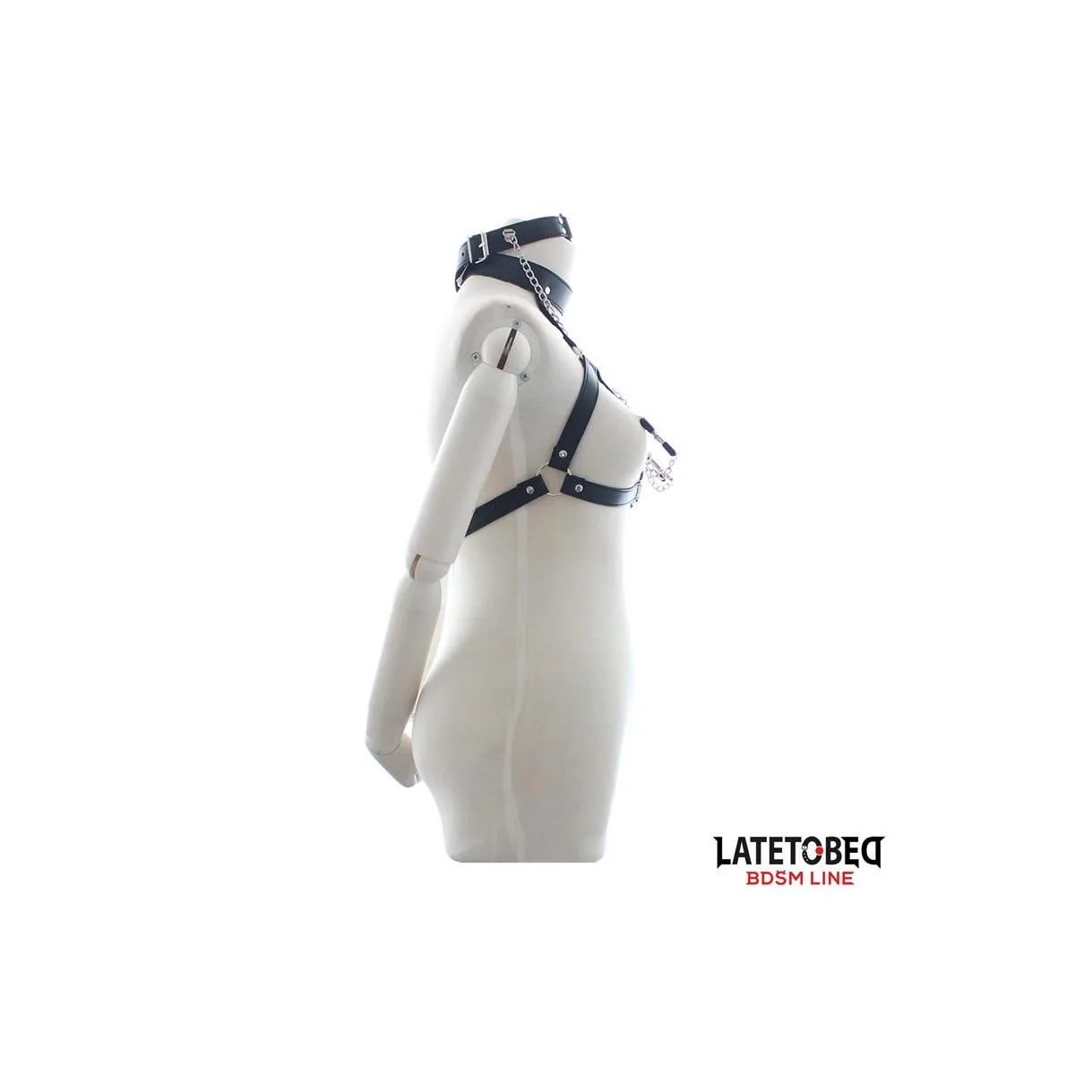 Bondage-BH mit Knebel und Nippelklemmen von Latetobed BDSM Line | Fesselliebe.de