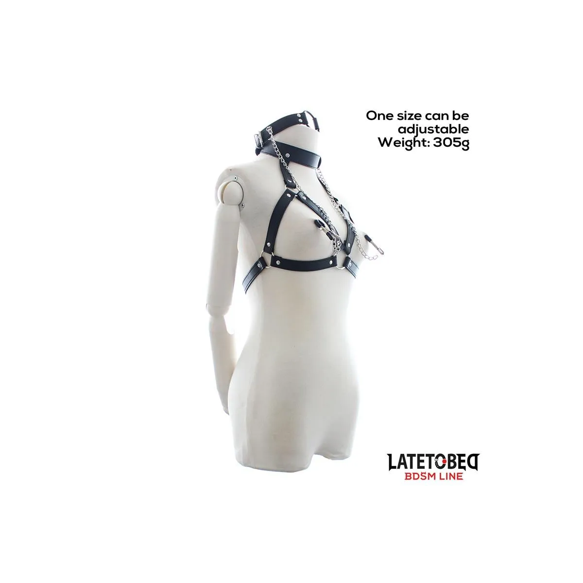 Bondage-BH mit Knebel und Nippelklemmen von Latetobed BDSM Line | Fesselliebe.de