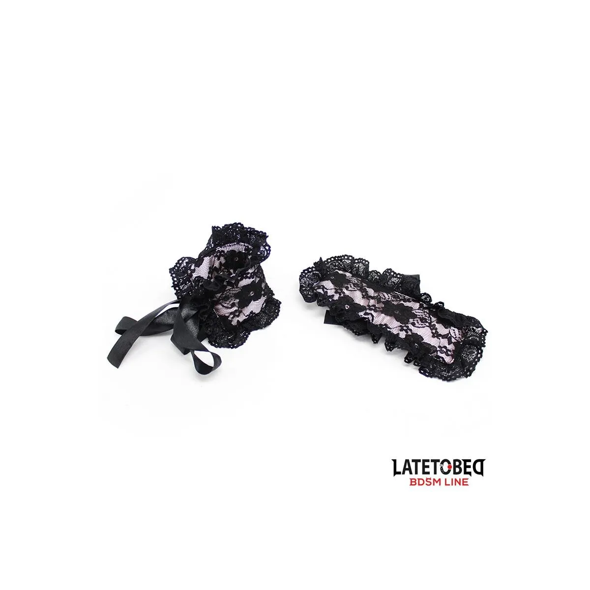 2-Teiliges Set aus Spitzen-Augenbinde und Handschellen von Latetobed BDSM Line | Fesselliebe.de