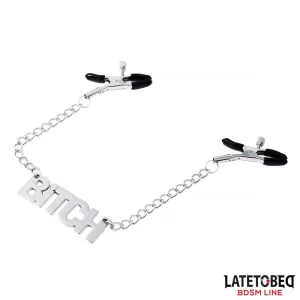 Nippelklemmen mit Kette - Bitch von Latetobed BDSM Line
