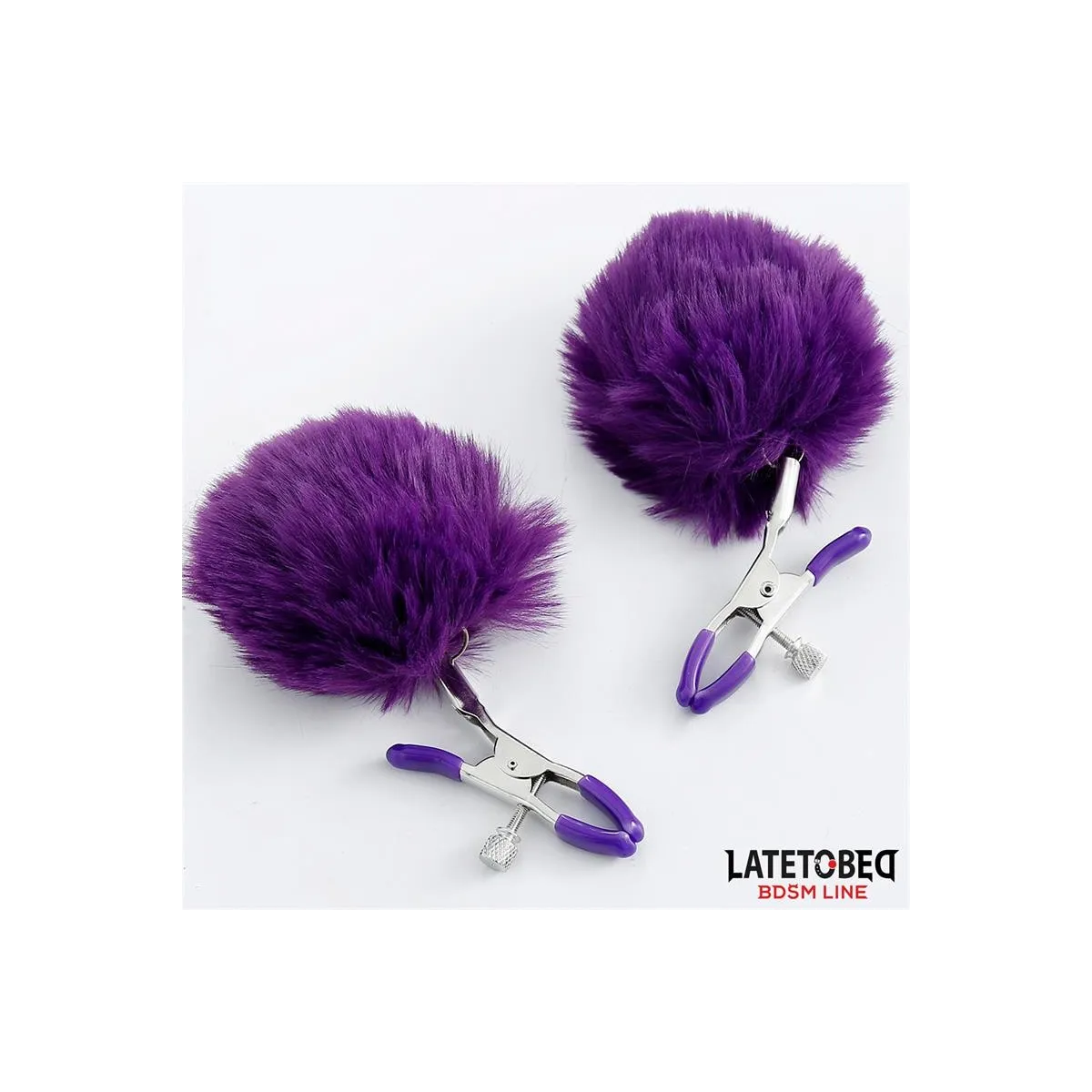 Nippelklemmen mit Lila Fell von Latetobed BDSM Line | Fesselliebe.de