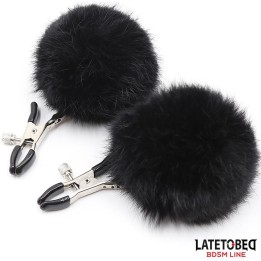 Nippelklemmen mit Schwarzem Fell von Latetobed BDSM Line | Fesselliebe.de