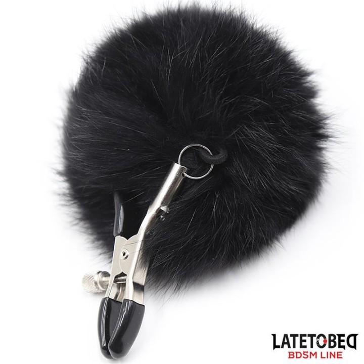 Nippelklemmen mit Schwarzem Fell von Latetobed BDSM Line | Fesselliebe.de