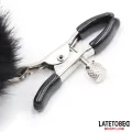 Nippelklemmen mit Schwarzem Fell von Latetobed BDSM Line