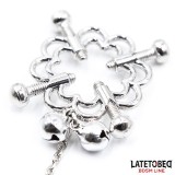 Metall-Blumen-Nippelklemmen mit Kette von Latetobed BDSM Line | Fesselliebe.de