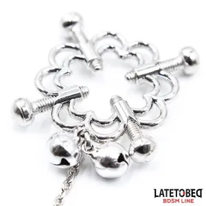 Metall-Blumen-Nippelklemmen mit Kette von Latetobed BDSM Line