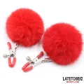 Verstellbare Nippelklemmen mit Fell von Latetobed BDSM Line