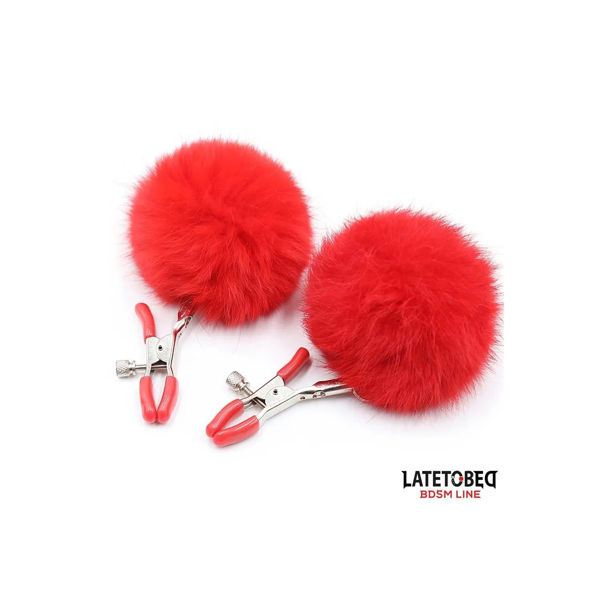 Verstellbare Nippelklemmen mit Fell von Latetobed BDSM Line | Fesselliebe.de
